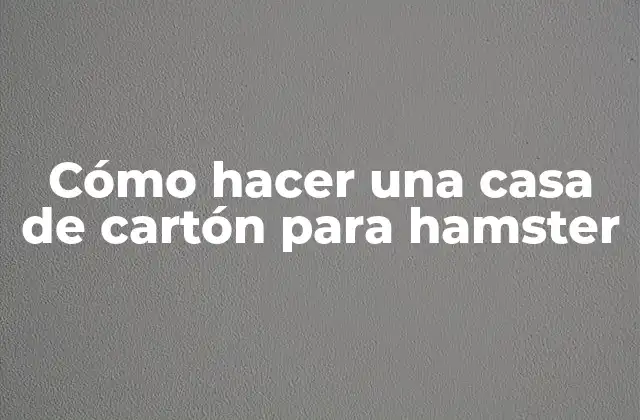 Cómo Hacer una Casa de Cartón para Hamster