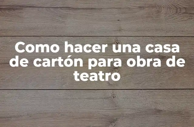 Como Hacer una Casa de Cartón para Obra de Teatro
