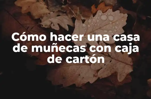 Cómo Hacer una Casa de Muñecas con Caja de Cartón