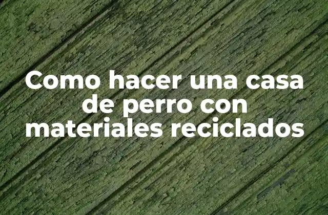 Como Hacer una Casa de Perro con Materiales Reciclados