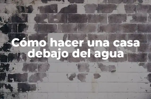 Cómo Hacer una Casa Debajo Del Agua