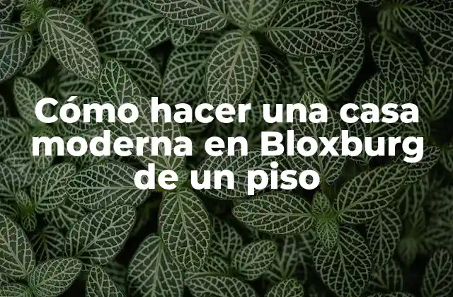 Cómo Hacer una Casa Moderna en Bloxburg de un Piso