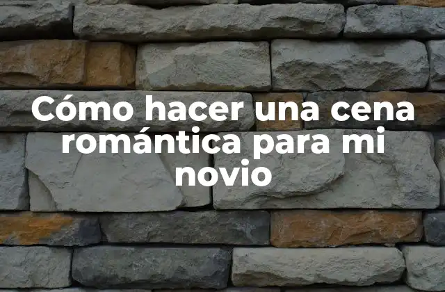 Cómo Hacer una Cena Romántica para Mi Novio