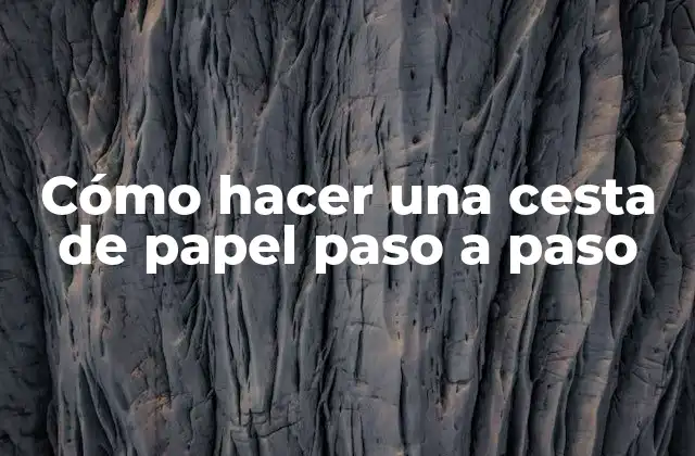 Cómo Hacer una Cesta de Papel Paso a Paso