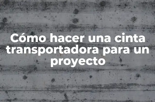 Cómo Hacer una Cinta Transportadora para un Proyecto