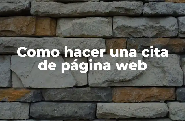 Como Hacer una Cita de Página Web
