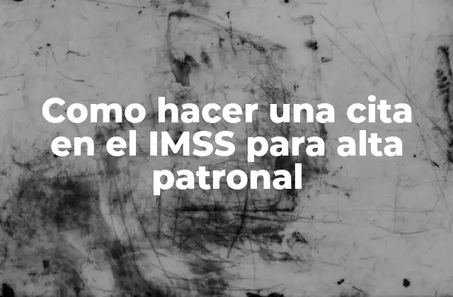 Como Hacer una Cita en el Imss para Alta Patronal