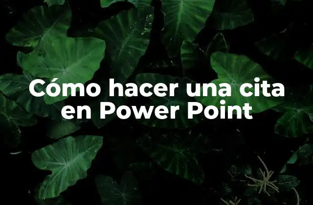 Cómo Hacer una Cita en Power Point