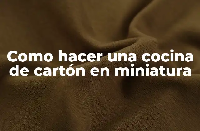 Como Hacer una Cocina de Cartón en Miniatura