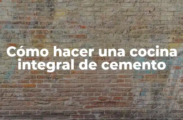 Cómo Hacer una Cocina Integral de Cemento