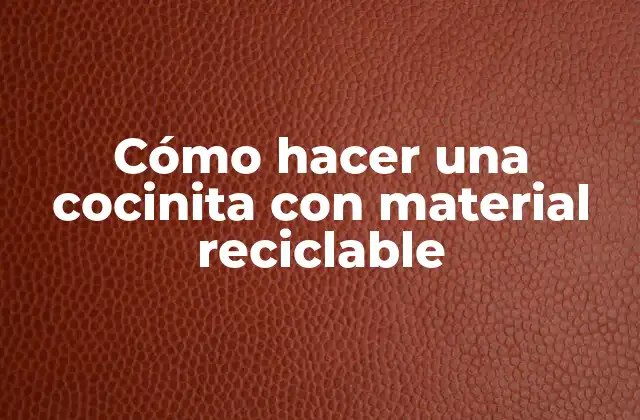Cómo Hacer una Cocinita con Material Reciclable