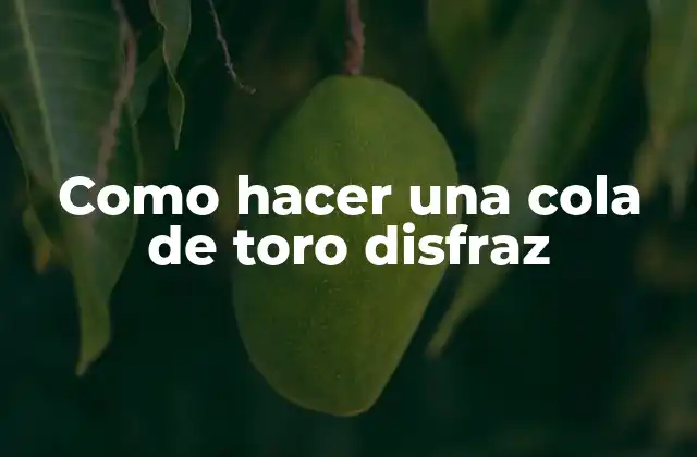 Como Hacer una Cola de Toro Disfraz