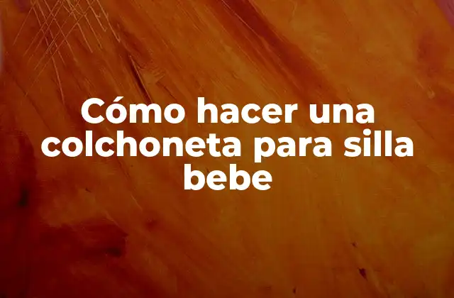 Cómo Hacer una Colchoneta para Silla Bebe