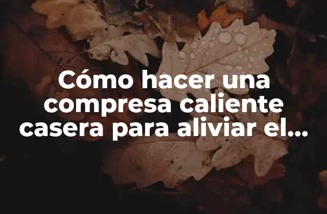 Cómo Hacer una Compresa Caliente Casera para Aliviar el Dolor