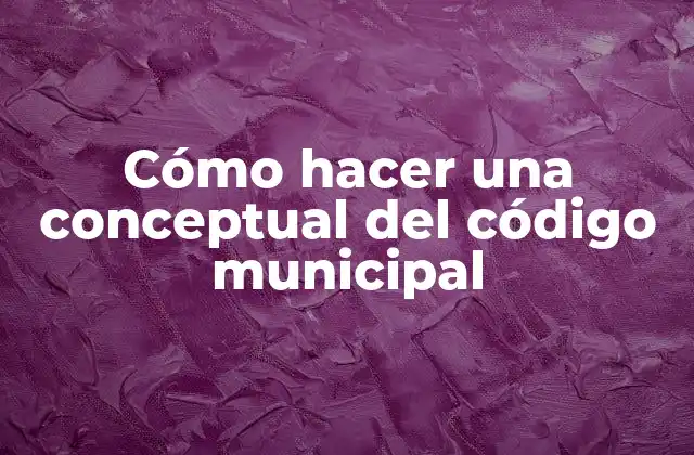 Cómo Hacer una Conceptual Del Código Municipal