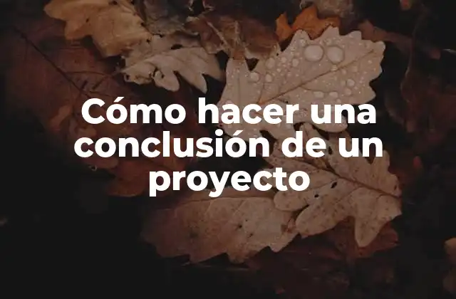 Cómo Hacer una Conclusión de un Proyecto
