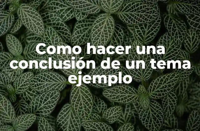 Como Hacer una Conclusión de un Tema Ejemplo 2 ¿Qué es una conclusión y para qué sirve?
