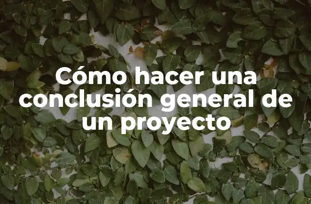 Cómo Hacer una Conclusión General de un Proyecto