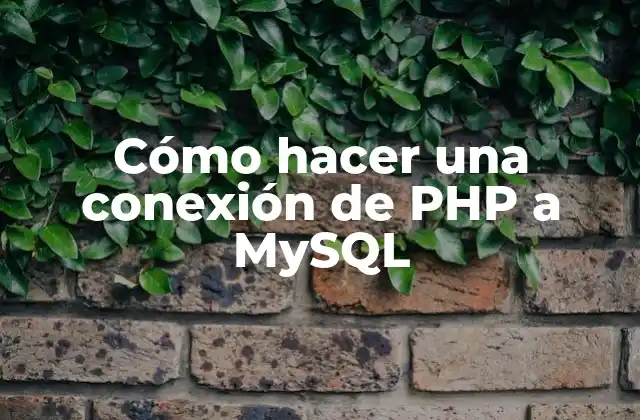 Cómo Hacer una Conexión de Php a Mysql