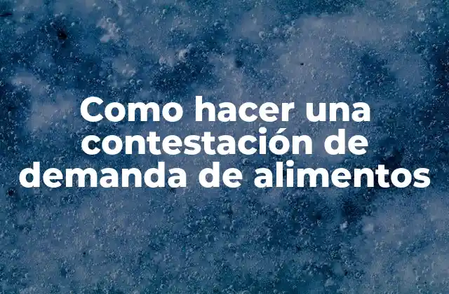 Como Hacer una Contestación de Demanda de Alimentos