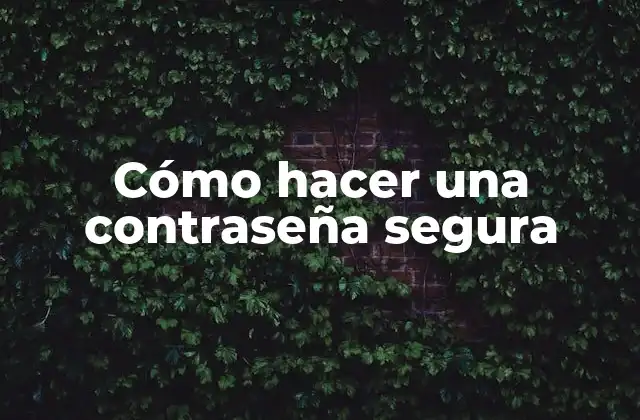 Cómo Hacer una Contraseña Segura