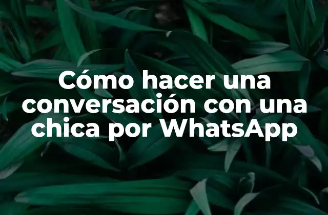Cómo Hacer una Conversación con una Chica por Whatsapp