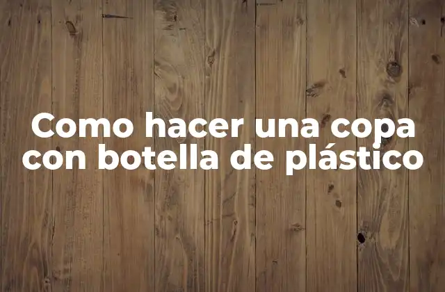Como Hacer una Copa con Botella de Plástico