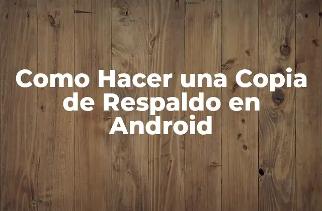 Como Hacer una Copia de Respaldo en Android