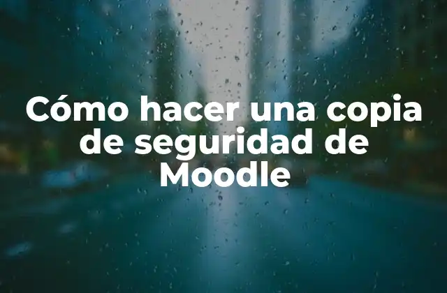 Cómo Hacer una Copia de Seguridad de Moodle