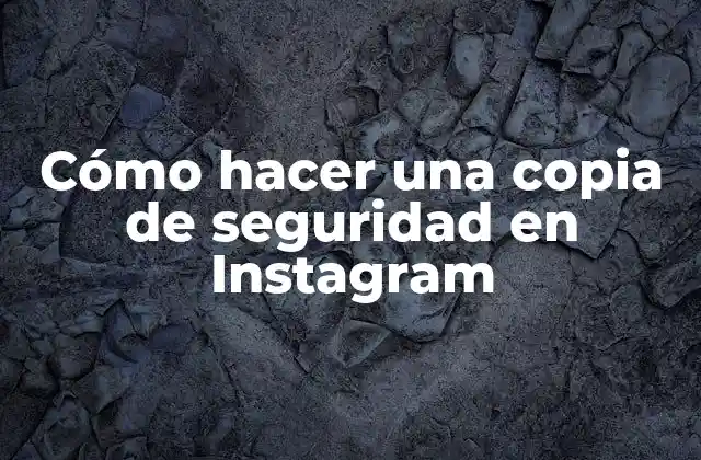 Cómo Hacer una Copia de Seguridad en Instagram