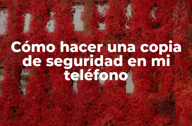 Cómo Hacer una Copia de Seguridad en Mi Teléfono