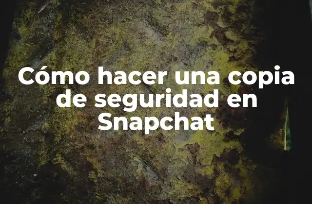 Cómo Hacer una Copia de Seguridad en Snapchat