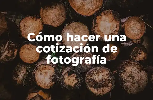 Cómo Hacer una Cotización de Fotografía