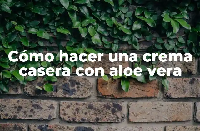 Cómo Hacer una Crema Casera con Aloe Vera