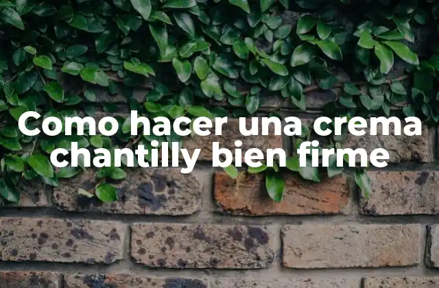 Como Hacer una Crema Chantilly Bien Firme