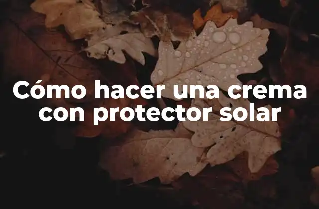 Cómo Hacer una Crema con Protector Solar 2 Crema con protector solar