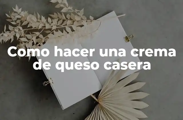 Como Hacer una Crema de Queso Casera