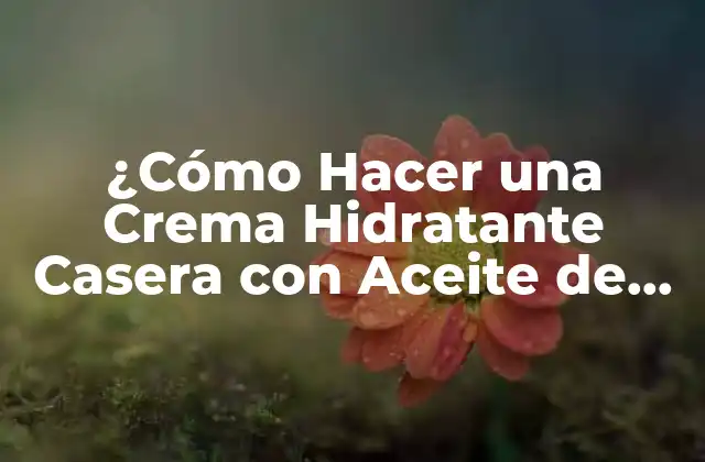 ¿cómo Hacer una Crema Hidratante Casera con Aceite de Oliva?