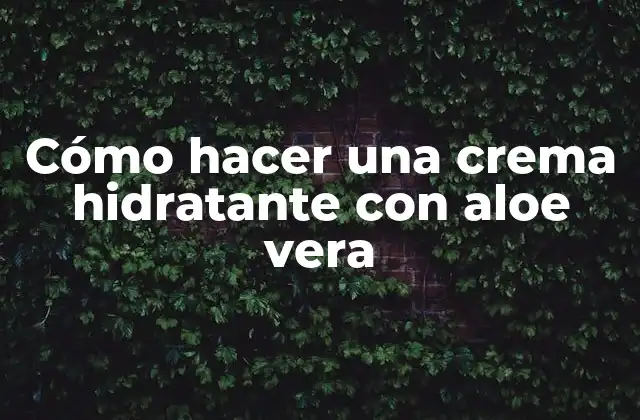 Cómo Hacer una Crema Hidratante con Aloe Vera