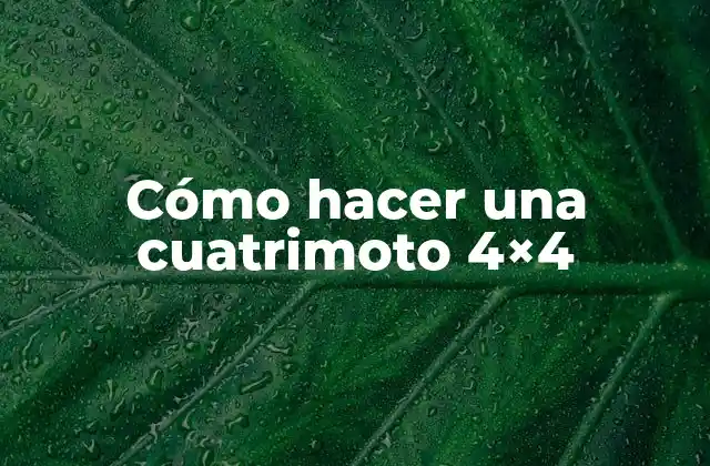 Cómo Hacer una Cuatrimoto 4×4