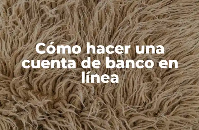 Cómo Hacer una Cuenta de Banco en Línea