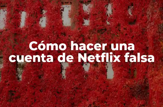 Cómo Hacer una Cuenta de Netflix Falsa