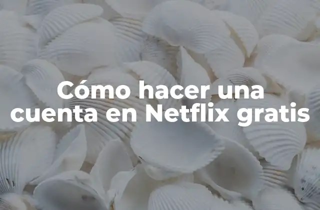 Cómo Hacer una Cuenta en Netflix Gratis