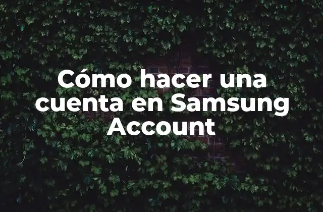 Cómo Hacer una Cuenta en Samsung Account