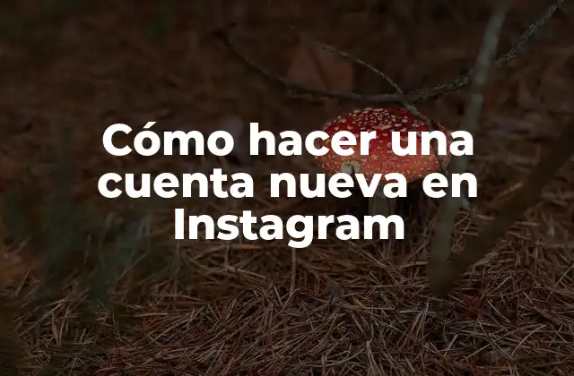 Cómo Hacer una Cuenta Nueva en Instagram
