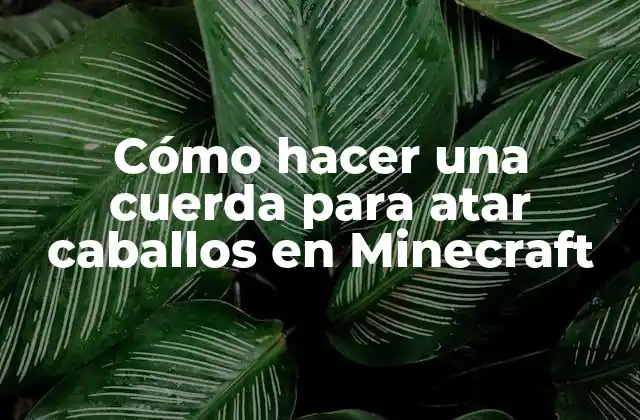 Cómo Hacer una Cuerda para Atar Caballos en Minecraft