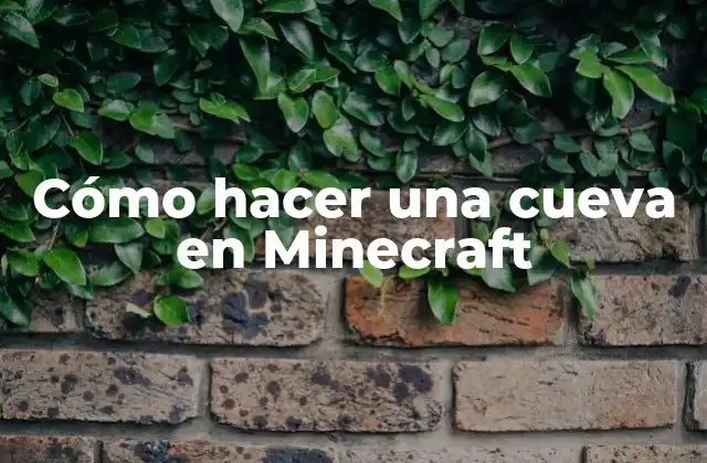 Cómo Hacer una Cueva en Minecraft