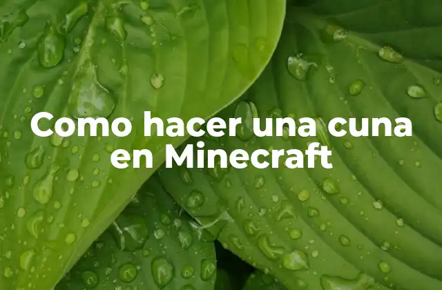 Como Hacer una Cuna en Minecraft