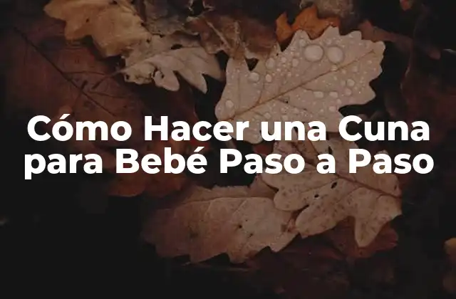 Cómo Hacer una Cuna para Bebé Paso a Paso