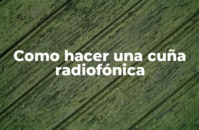 Como Hacer una Cuña Radiofónica